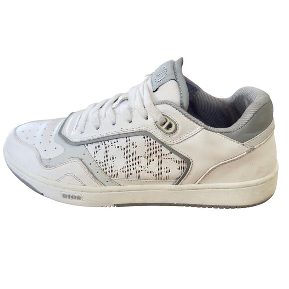 Dior B27 White Monogram Leather Low Sneaker Size 42 Luxury Shoes Made in Italy - Picture 4 of 7